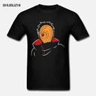 Летние новые модные повседневные мужские футболки Uchiha Obito с графическим принтом и коротким рукавом хлопковые топы черного цвета