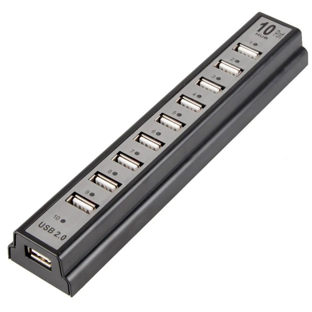 10 портов USB 2 0 концентраторы с AC питания компьютера периферийные устройства
