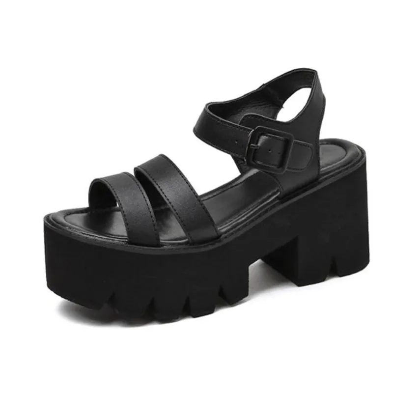 

Thick soles increase women's shoes 2021 summer women's shoes thick heel fashion buckle casual ladies sandals high quality
