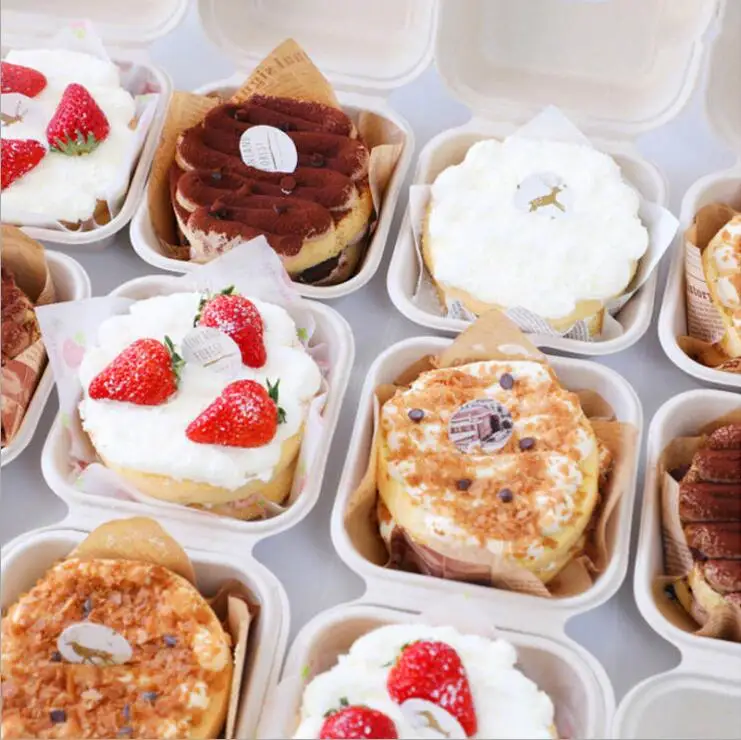 50 шт./лот маленькая коробка для кексов 4/5 дюймов бумажная торта вечерние упаковка