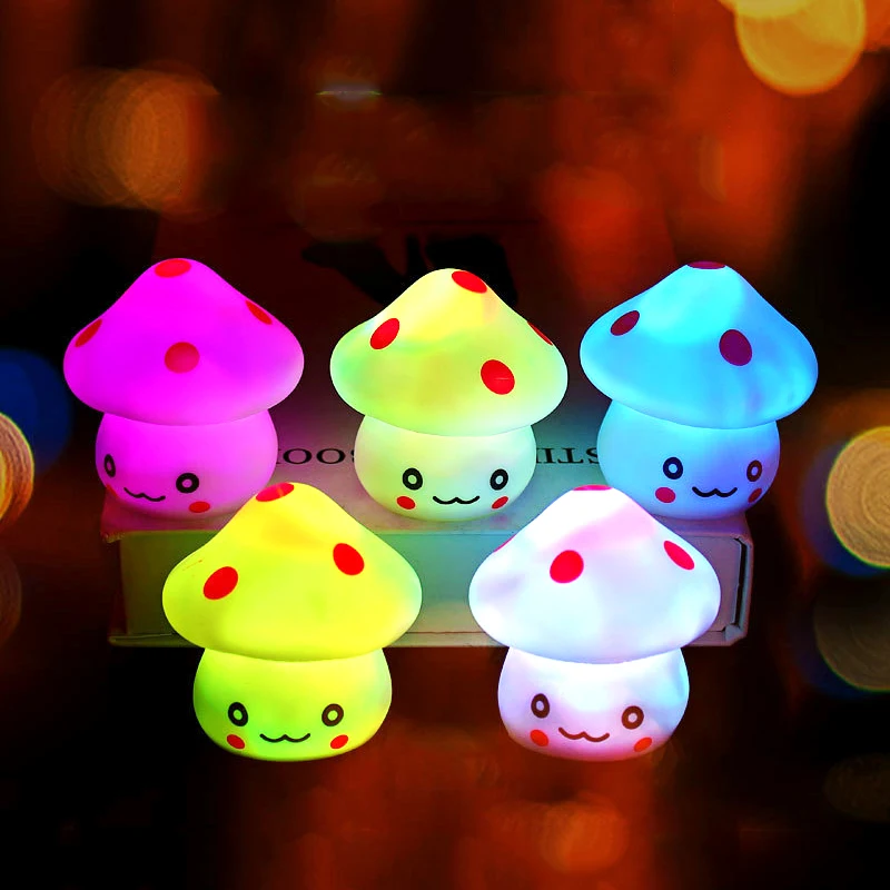 Новинка светящиеся игрушки для детей цветная светодиодная лампа в виде грибов