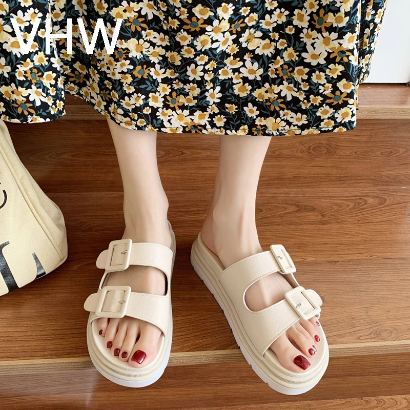 

Women Sandals 2021 Summer Fashion Slipper Outdoor Female Slides Chunky Wedges Shoes High Heels Women Flat Platform Slippers