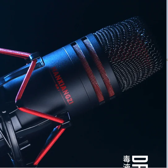 

Studio record live large diaphragm shock mount Pro microphone with aluminum collect case for singing