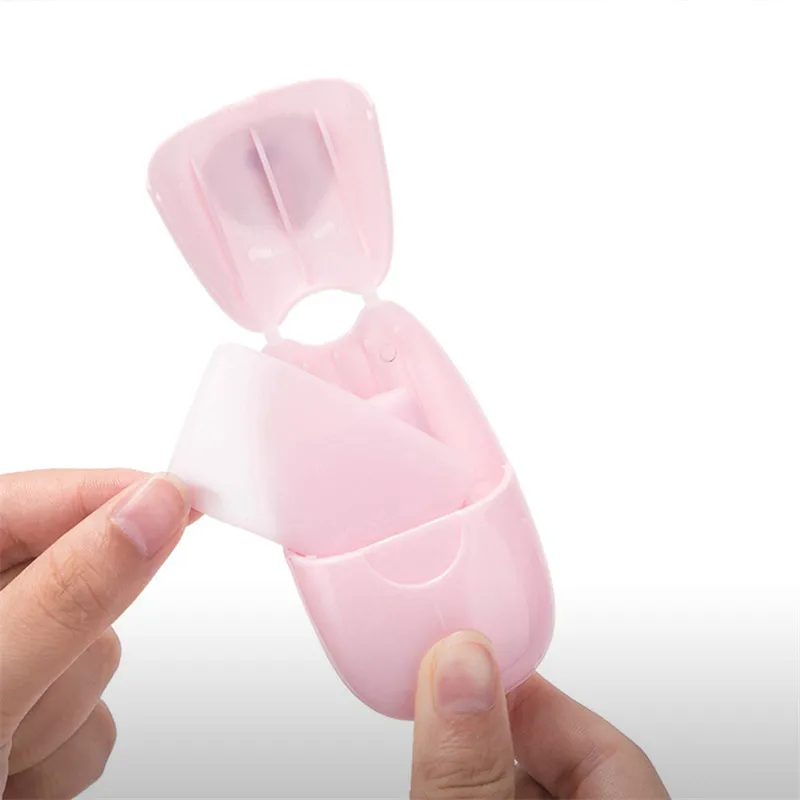 

50 Pcs/5 box Mini Portable Outdoor Disinfection Disposable Hand Washing Soap Paper Cute Soap Box Cleaning Supplies Skin Care