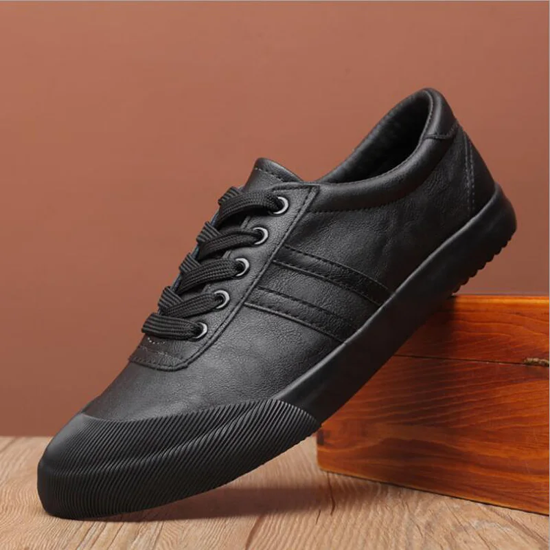 2022 Autumn New Fashion Men Shoes Lace-Up Leather Casual Trend Cool Loafers Flat Skate Shoe | Обувь