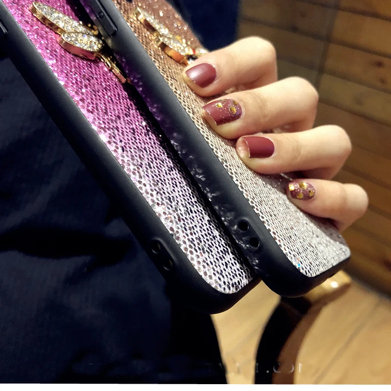 luxury 3d metal diamond bee glitter phone case for iphone 11 pro xr xs max 6s 7 8 plus cover for samsung s10 s8 s9 plus note 9 free global shipping