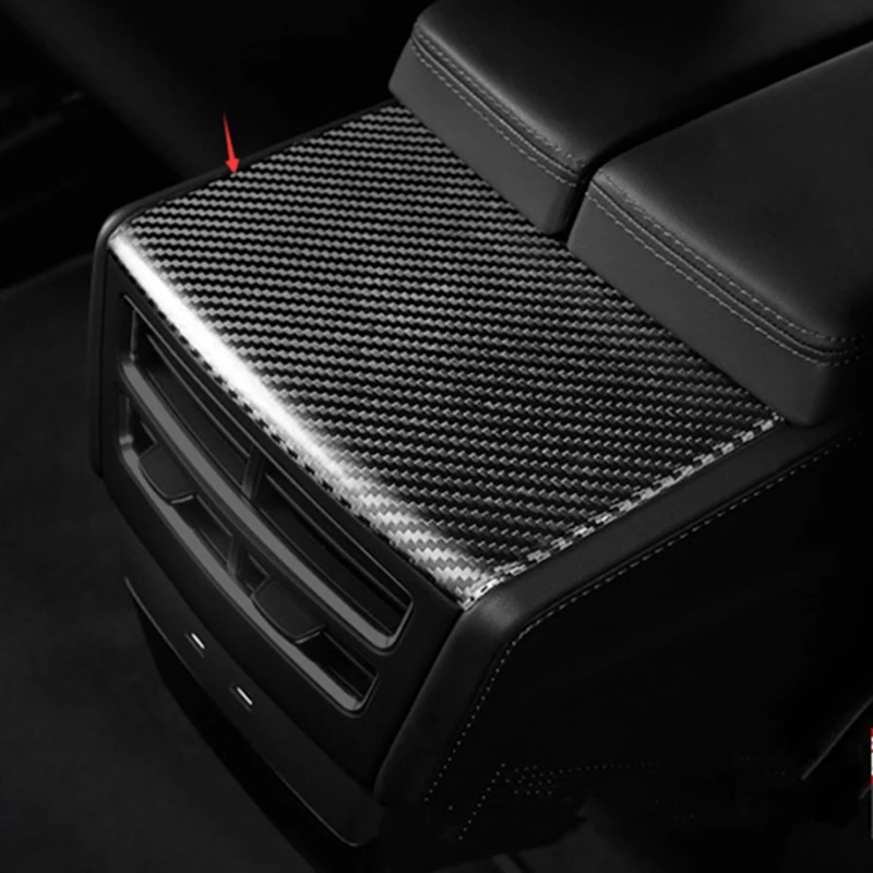

Rear Armrest Box Plate Armrest Panel Trim & Rear Water Cup Holder Frame Cover Trim for Tesla Model S/X 2014-2020