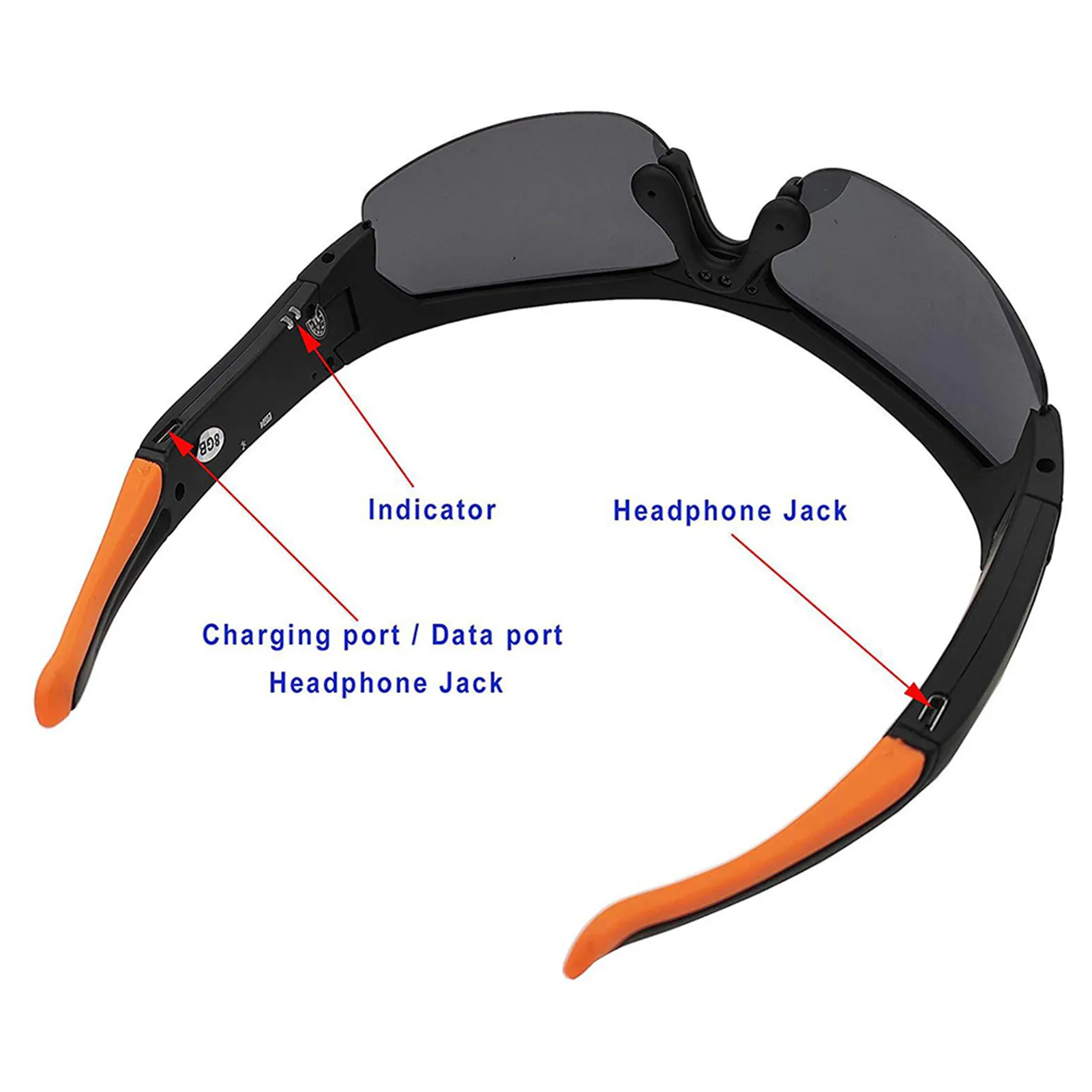 저렴한 무선 블루투스 스마트 안경 음악 헤드셋 음성 통화 선글라스 스포츠 카메라 1080P HD 비디오 야외 등반 승마