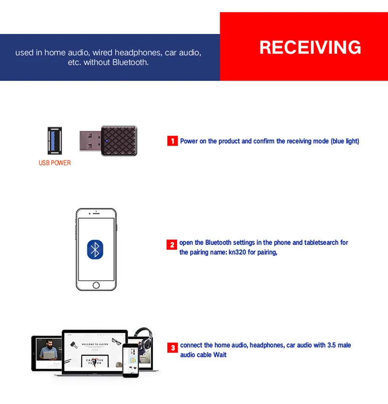 Новый 5 0 Bluetooth аудио приемник передатчик Мини 3 мм AUX Джек стерео для ТВ ПК