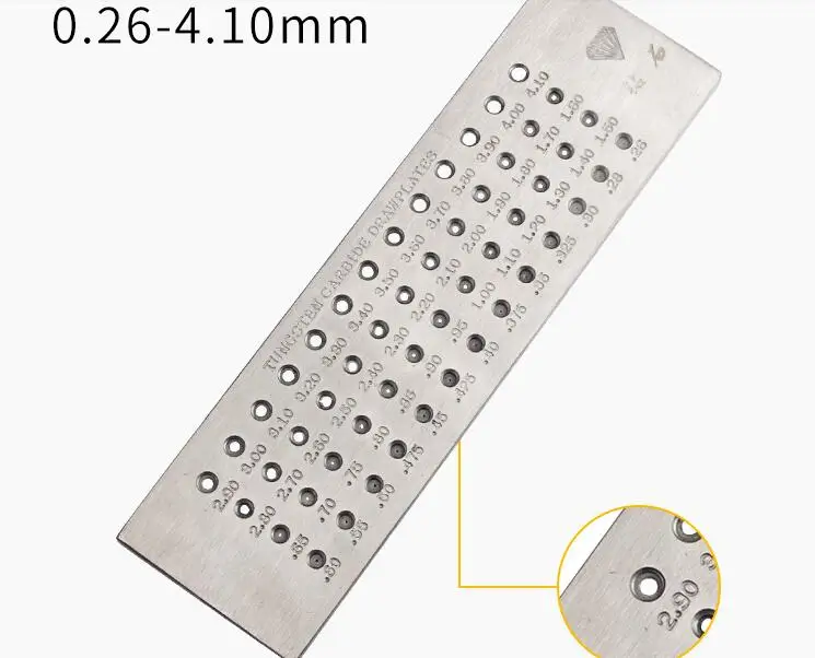 Вольфрамовый карбидный провод Drawplate для изготовления ювелирных изделий круглой формы Drawplate ювелирные инструменты золотой и серебряный проволочный рисунок - Цвет: 0.26-4mm