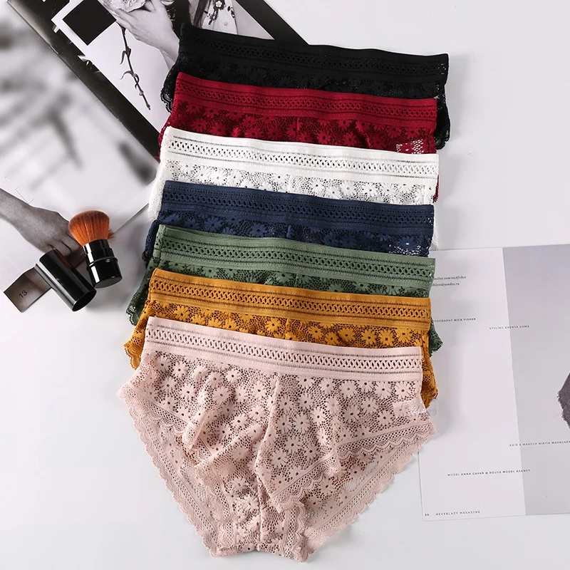 

Sexy Lace Panties Women Fashion Solid Lingerie Tempting Briefs Comfortable Women Low Waist Underwear