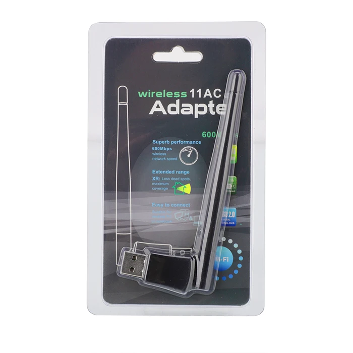 

802.11B/G/N/AC Dual Band 600Mbps RTL8811CU Wireless USB WiFi Adapter dongle with 2.4G&5.8G External Wifi Antenna for Computer