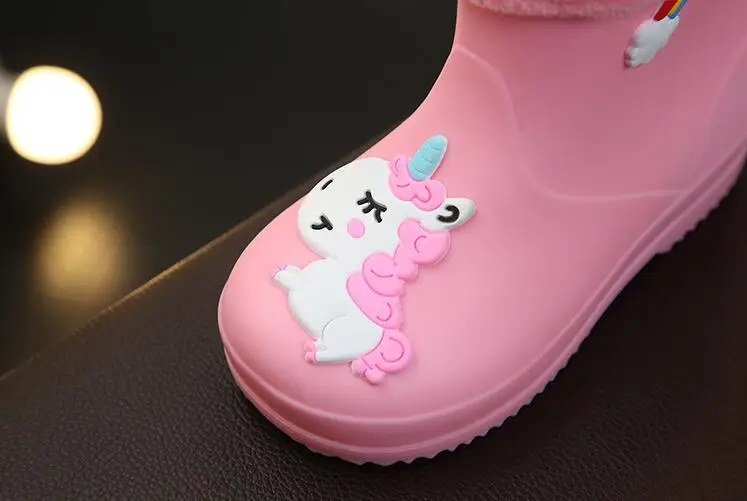 Детские резиновые сапоги для девочек и мальчиков теплые непромокаемые из ПВХ с