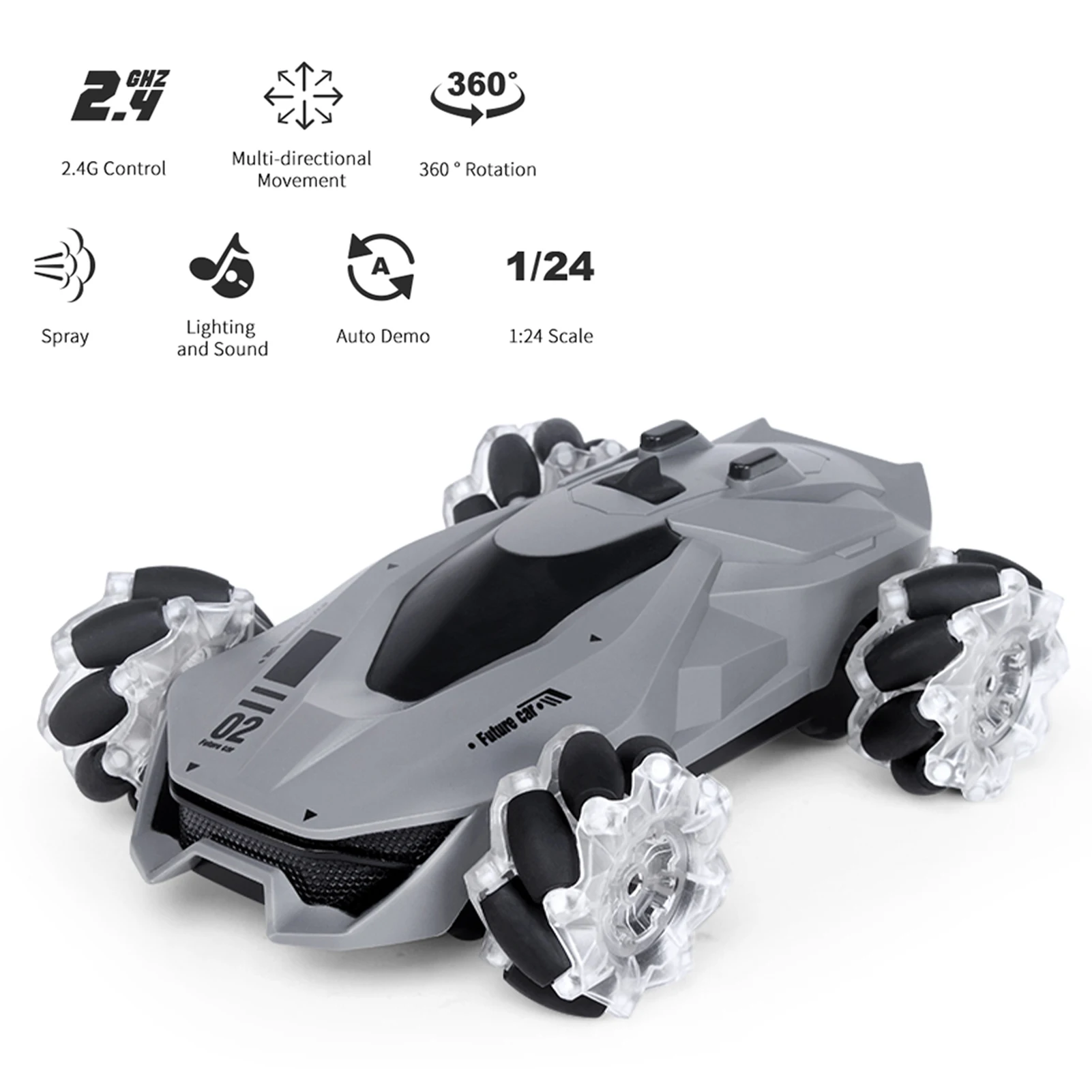 

2021 New 4WD High-speed Remote Control Car Four-wheel Drive 360 Degree Rotation Drift Deformation LED Light Drift Traffic Jam