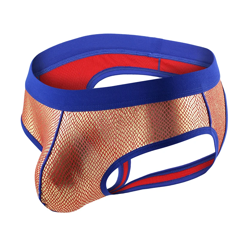 

AIIOU 3PCS Men Underwear Jockstrap Sexy Briefs Open Butt Male Panties Low Waist Gay Hollow Out Underpants Elastic Thong T-back