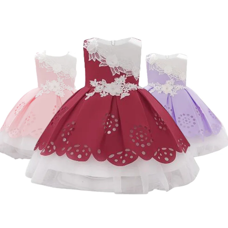 Новое платье для малышей девочек кружевное принцессы без рукавов с бантом и