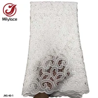 hot sale french tulle mesh lace fabrics with stones embroidery good looking africa lace high quality lace fabric jns 40