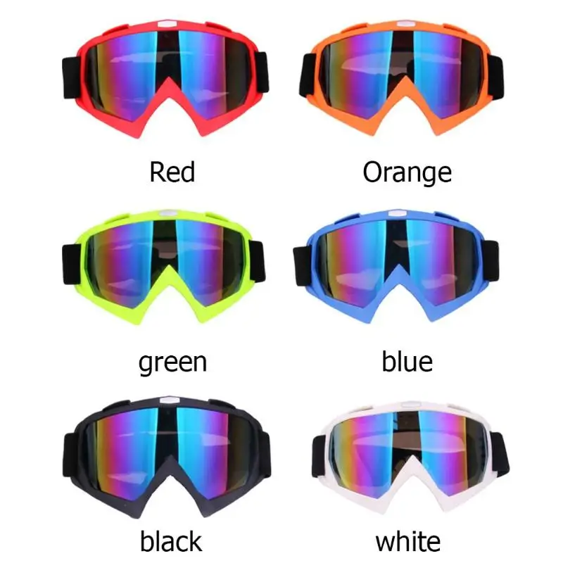 Мотоциклетные очки для улицы ветрозащитные лыжные бездорожья цветные линзы