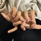 Модные накладные ногти с короткой круглой головкой, полное покрытие, Типсы для ногтей, аксессуары для французского маникюра, акриловые Типсы для ногтей 24 шт.кор.