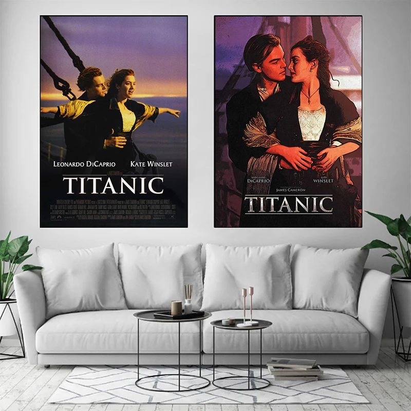 

Classic Titanic Movie Poster Wall Art Canvas Painting Nordic Romantic Figure Painting Prints Home Decor Wall Picture for Bedroom