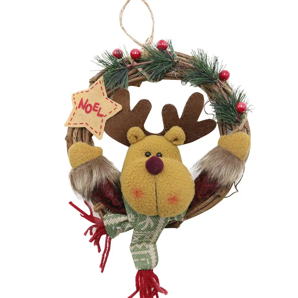 Рождественский венок лоза кольцо Рождественская елка подвеска дверь висячие