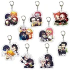 Аниме Demon Slayer металлический брелок Kimetsu no Yaiba Tanjirou Nezuko Agatsuma Zenitsu фигурка кулон брелок косплей ювелирные изделия