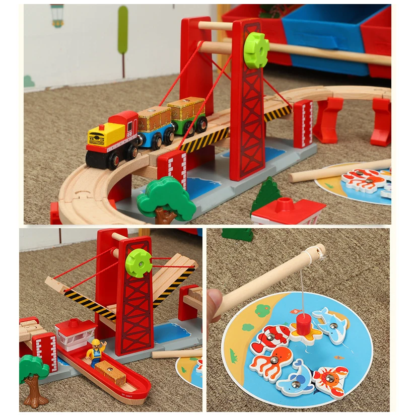 Поезд трек игрушки Морской транспорт игра дети поезд совместимы с Brio треки