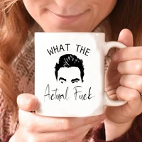what the actual f mug funny david rose mugs schitts tv show creek coffe cup humor tea mug 11oz coffe mug idea gift