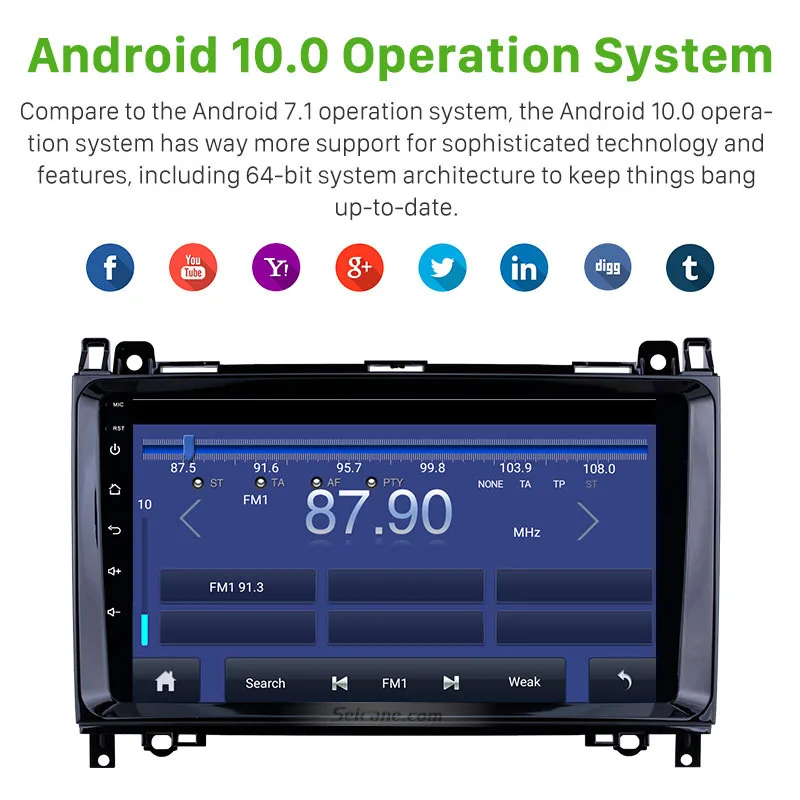 Seicane 2Din 9 дюймов Android 10 0 автомобильный стереоплеер GPS для Mercedes Benz B W245 B150 B160 B170 B180 B200