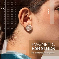 crystal stud earrings for women magnetic earrings without piercing fashion jewelry summer simple ear clip creative small earrin