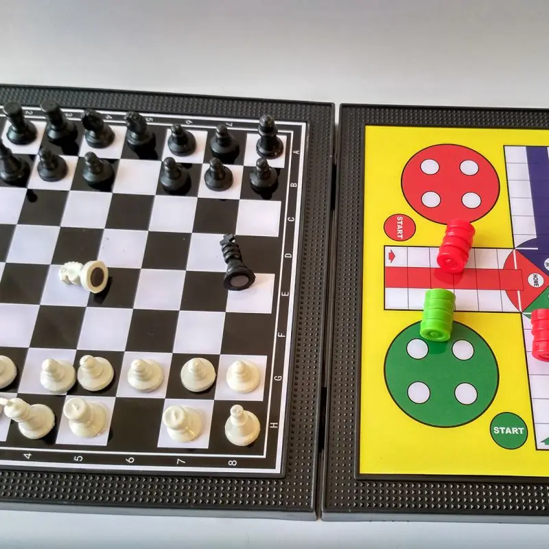 

5 In 1 Chessmen Checkers Magnetic Board Game Flying Chess Kids Classic Flying Puzzle Game Set For Kids Gift
