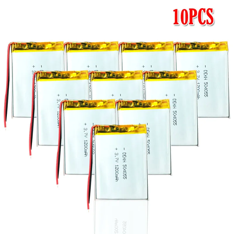 10pcs 1200 мАч 3,7 в 504055 литий-полимерный литий-ионный аккумулятор для mp4 mp5 gps DVR Bluetooth динамик игрушка Lipo ячейка - Цвет: 10pcs