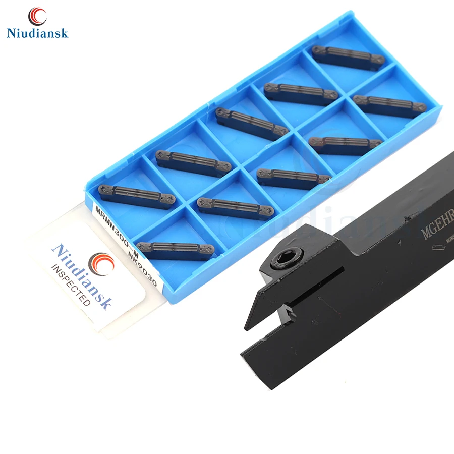 

10pcs MRMN200 MRMN300 MRMN400 Carbide Inserts +1pc MGEHR1616 MGEHL1616 External Grooving Tool Holder Boring Bar Cutting Tool Set