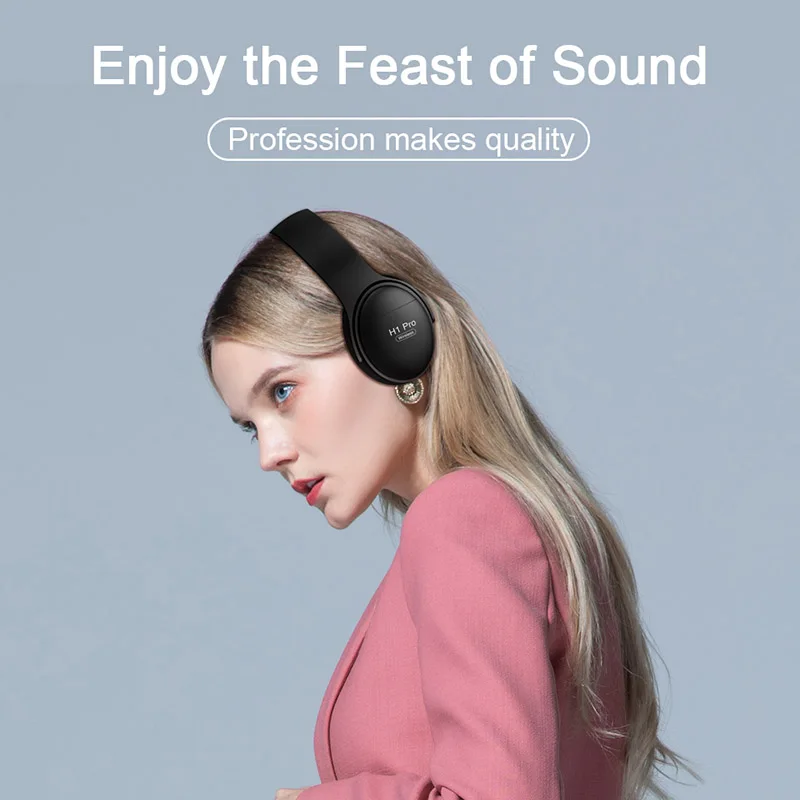 Беспроводные Игровые наушники H1 Bluetooth V5.0 HD Hi Fi стереонаушники с шумоподавлением и