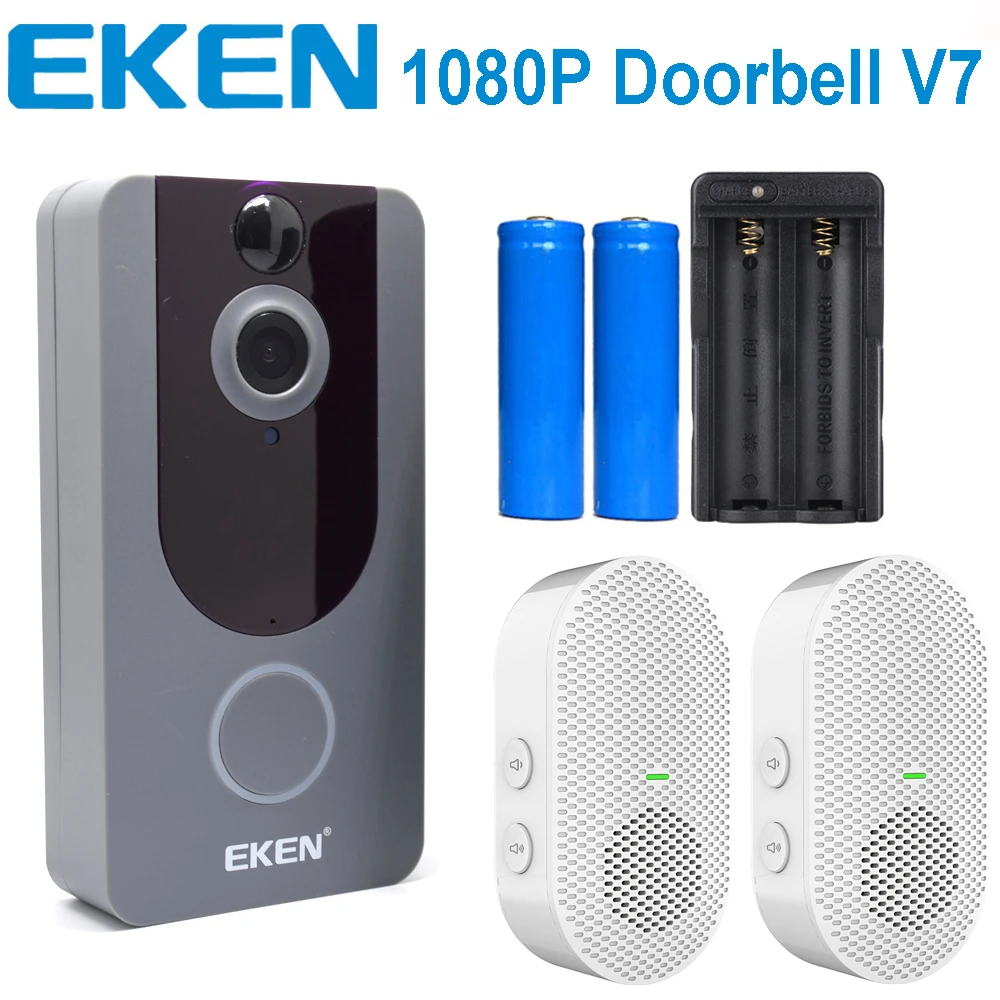 EKEN V7 1080P Wi Fi беспроводная видео дорбелл визуальная Интерком камера с чимом