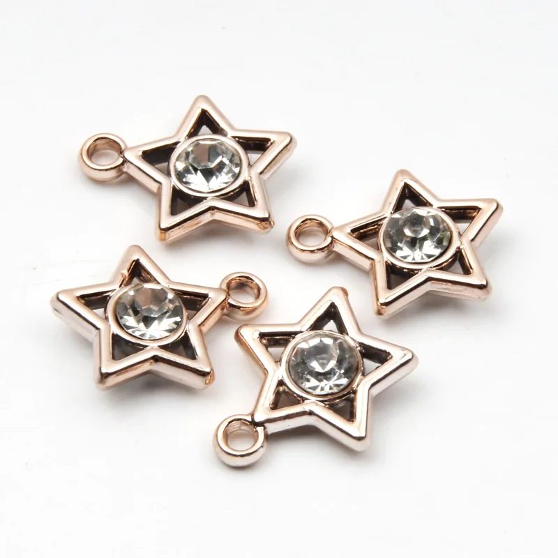 Light Gold 14x17mm 50 шт. золотые серебряные бусины акриловые подвески для сверла Подвески для изготовления ювелирных изделий браслет ожерелье кулон аксессуары - Окраска металла: Light Gold 14x17mm