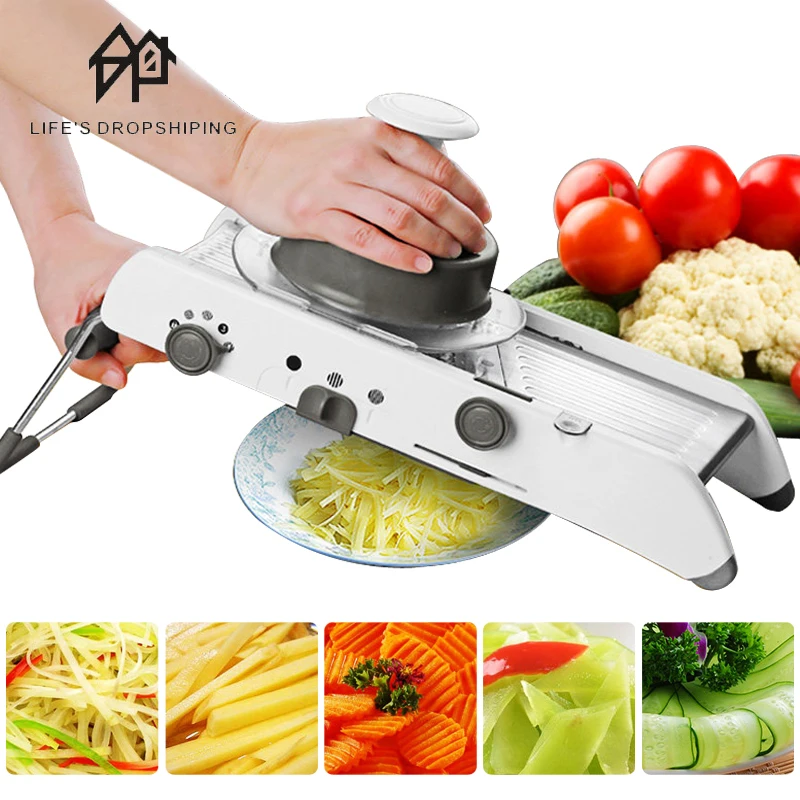 

Овощерезка Mandoline для кухни, ручная овощерезка, профессиональная Терка с регулируемыми лезвиями из нержавеющей стали 304