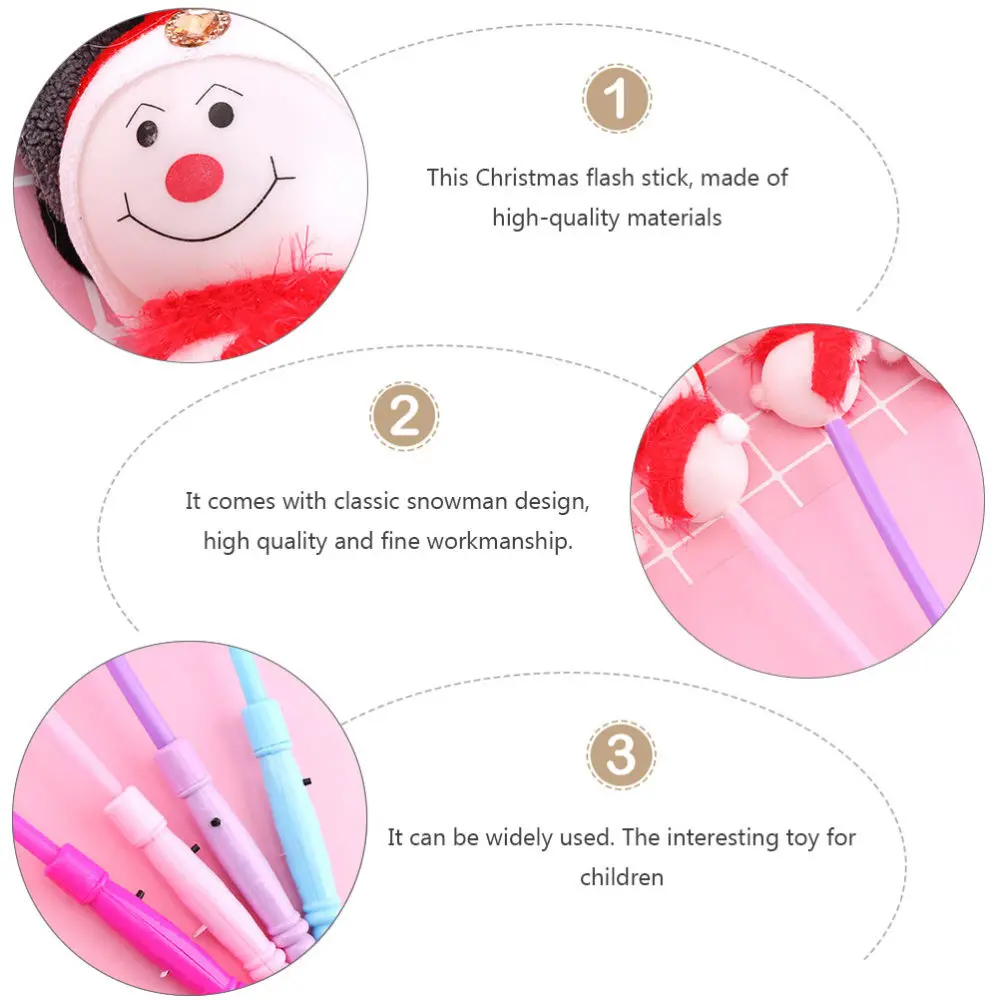 

3Pcs Christmas Glowing Hand Sticks Snowman Flashing Wand Party Prop Supplies