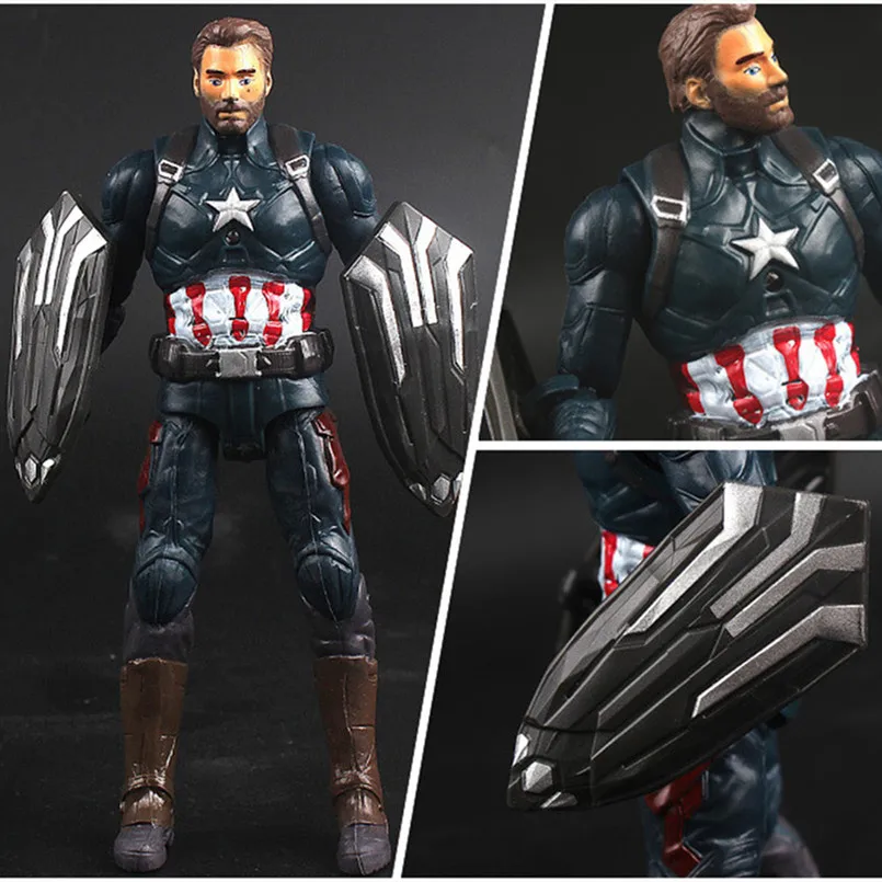 without box Новая Обновленная многошарнирная фигурка супергероев Marvel, Мстители, Капитан Америка, Тор, Железный человек, Человек-паук, Халк, танос, фигурки, игрушки для детей - Цвет: without box