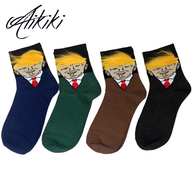 2 шт./1 пара, носки в стиле «Дональд Трамп», унисекс, повседневные носки для взрослых, носки с объемными накладными волосами, забавные носки в стиле хип-хоп для скейтборда