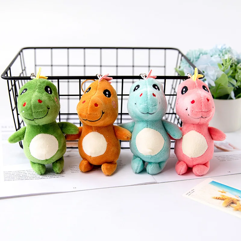 

12CM Cartoon Dinosaur Plush Toy Cartoon Plushie Doll Soft Stuffed Toys Fashion Decoration Gift for Children Brithday Bag Pendant