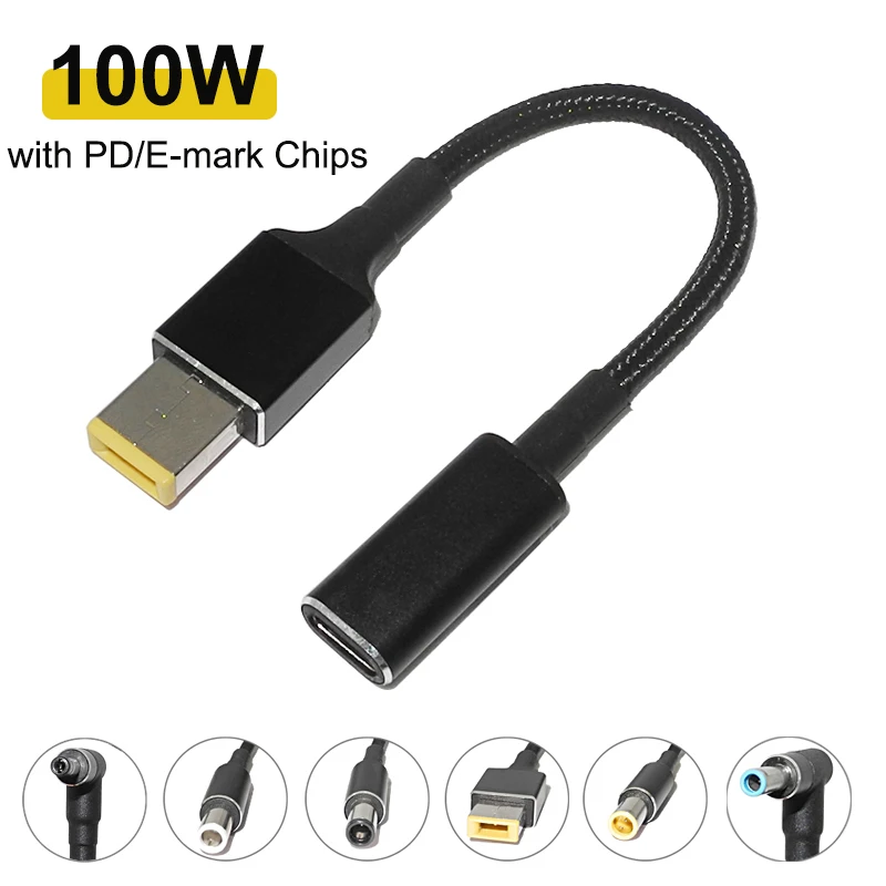 

100 Вт USB C к Dc преобразователю кабеля питания Тип C мама к 5,5x2,5 4,5x3,0 7,4x5,0 мм штекер универсальный разъем для зарядного устройства ноутбука