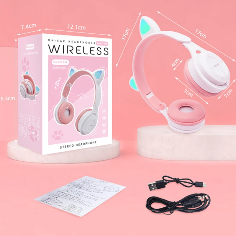 Беспроводные Bluetooth-наушники складные со светодиодной подсветильник кой и