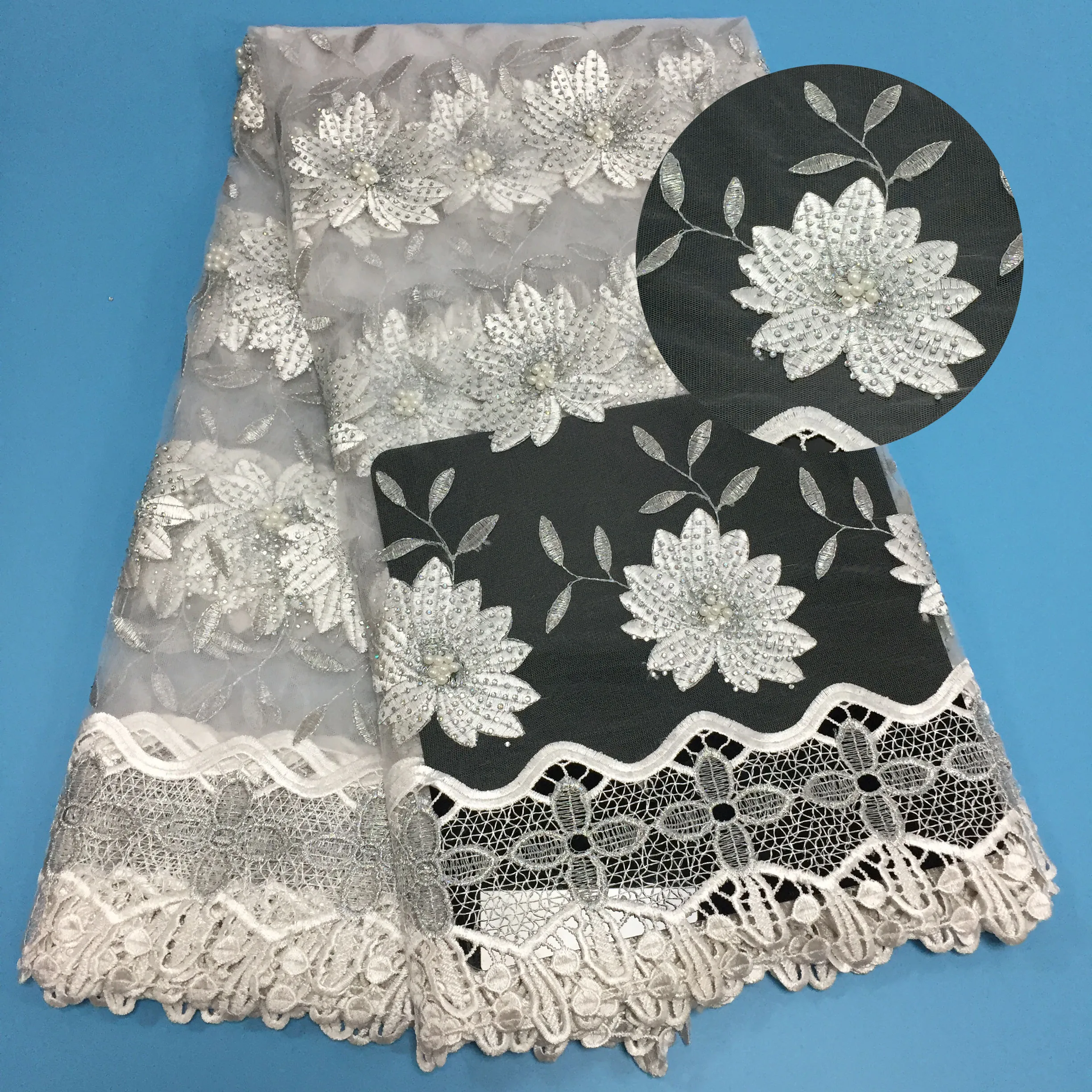 

African lace fabric 2020 High quality Nigerian French lace fabric wedding dress