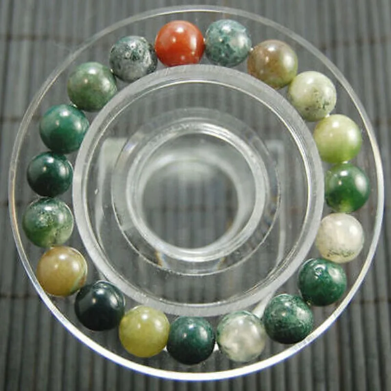 

Новый, 2 предмета 10 мм Красивые натуральный индийский агат Круглые бусины браслет 7,5"