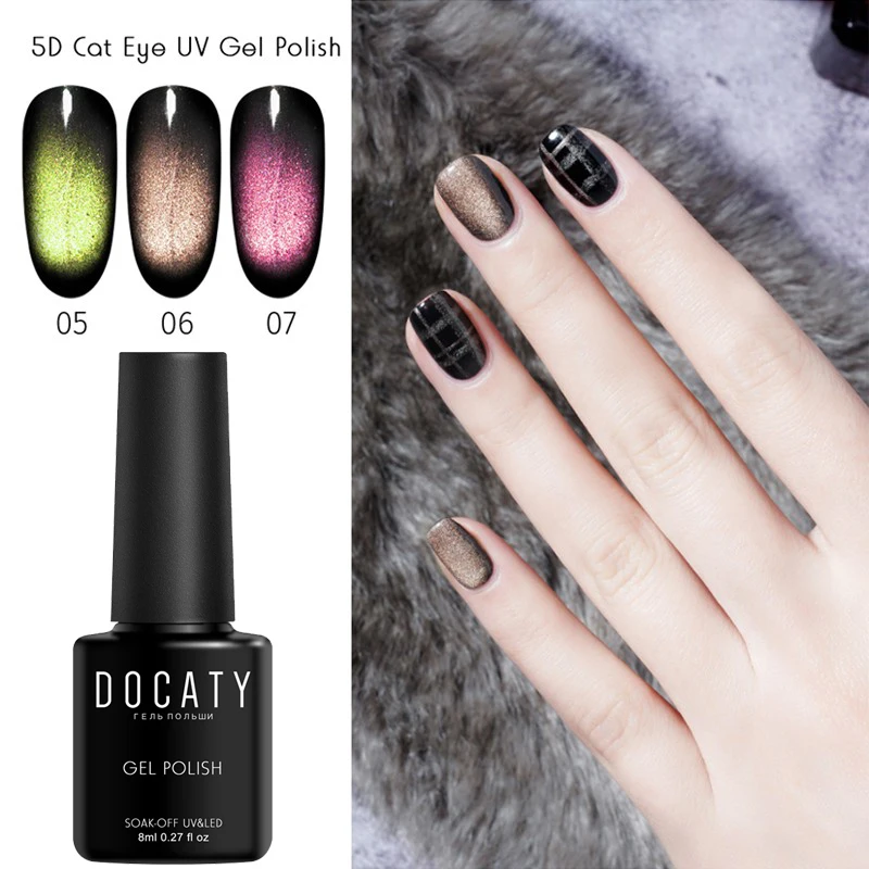 Docaty набор гель-лаков для ногтей 5D кошачьи глаза магнит Гибридный праймер гель