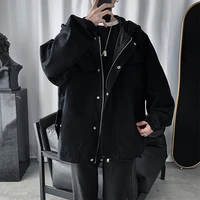 men harajuku coats functional wind tooling hooded jacket male korean version of the trend of simple ins wild jacket with nood
