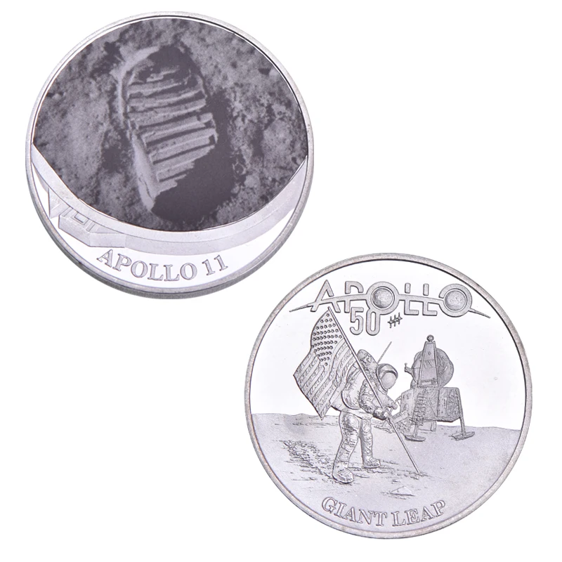coin 4 WR Apollo 11 50th Anniversary серебряные коллекционные монеты с держателем для монет оригинальная монета для вызова медаль США коллектор дропшиппинг - Цвет: coin 4