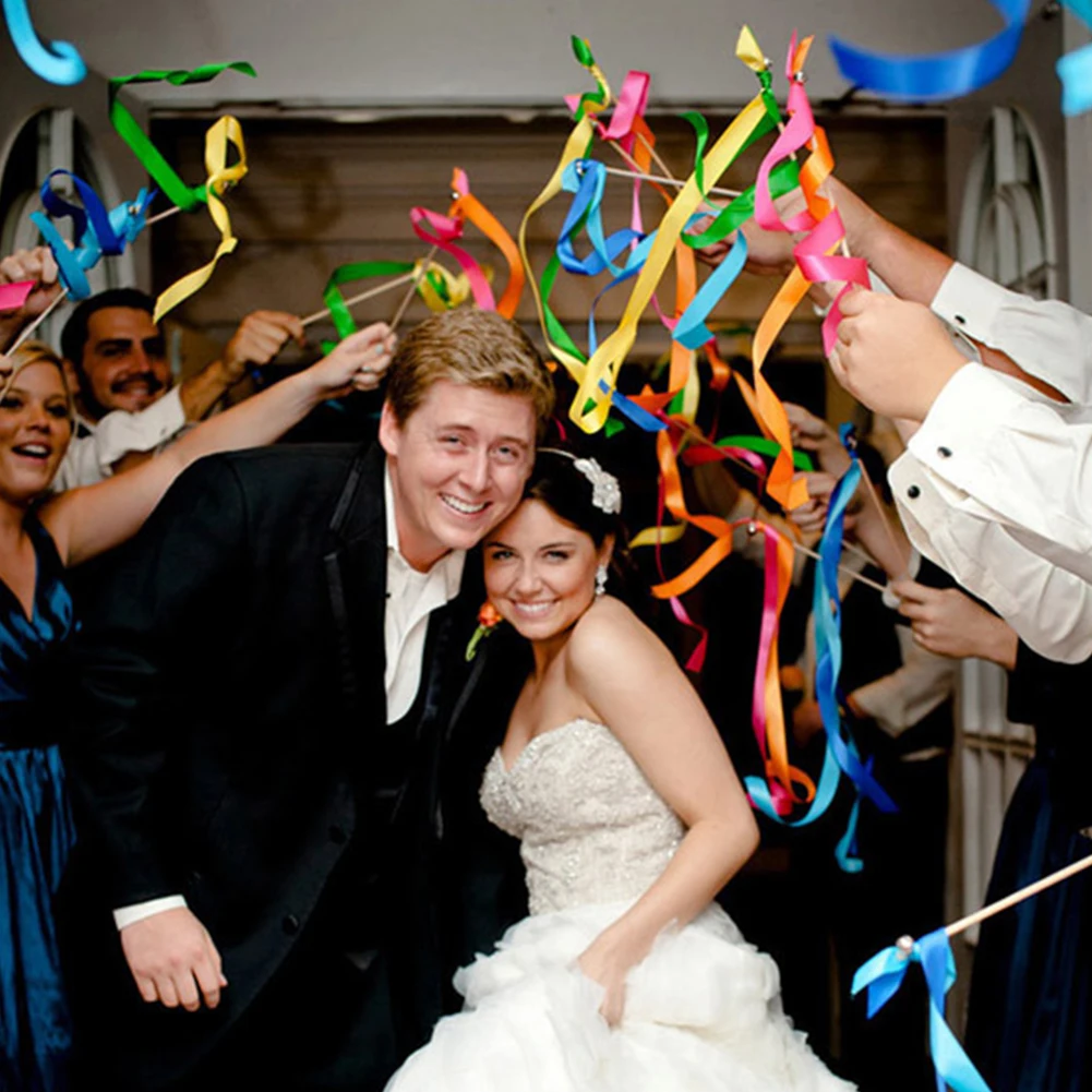 10 шт праздничные волшебные палочки лента на палочке свадебные принадлежности