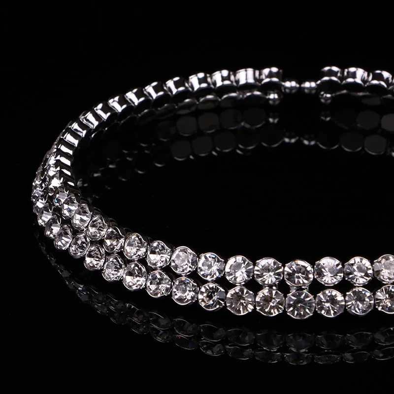 Ожерелье чокер женское с большими кристаллами колье серебряным покрытием